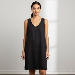 Orvis Linen Dress With Pockets Black